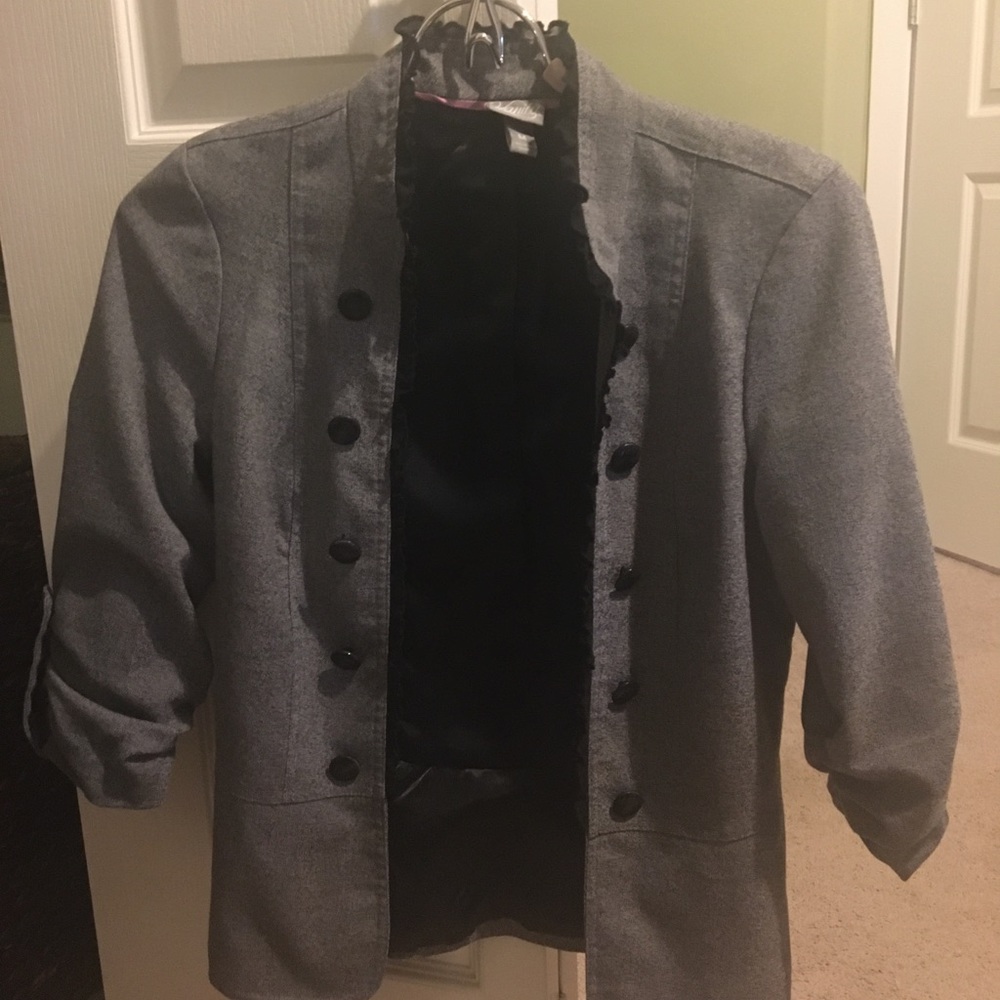 Lace lined military style blazer